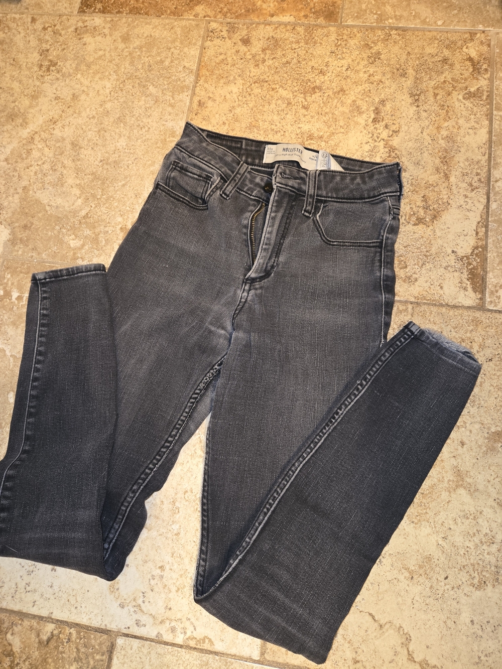 Hollister Women's Charcoal Gray Skinny Stretch Jeans
